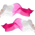 Véu de leque de seda Belly Dance PATIKIL 150x80cm em gradiente branco