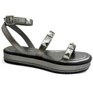 Via Marte Sandalia Papete Flatform 118-001-01 Pewter Via Marte Sandalia Papete Flatform 118-001-01 Pewter