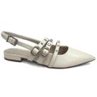 Via Marte Sapatilha Slingback Bico Fino 144-007-01 Marfim
