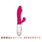 Vibrador Feminino com Estimulador de Clitoris 10 Modos de Vibração Feito em Silicone Pink Super Mute Design