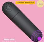Vibrador Feminino Power bullet Preto 10 Vibrações Recarregável
