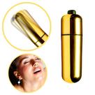 Vibrador Power Bullet Mini Estimulador de Clitóris Dourado
