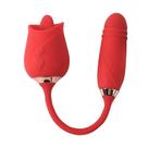 Vibrador Sensual Formato Rosa Massageadora com Estímulo Duplo de Língua Vibração Intensa Sex Shop -