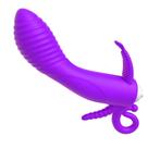 Vibrador Tripla Estimulação Com Relevos Casal Sex Shop