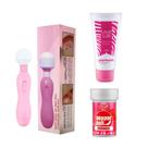 Vibrador Varinha Mágica + Lubrificante Íntimo Love Lub + Pepper Ball Morango