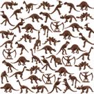 VICROIC 60 peças de figuras de esqueletos fósseis de dinossauro marrom