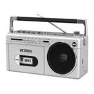 Victrola VBB-25-SLV - Boombox Bluetooth com Toca-fitas Prata