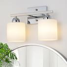 Vidro de leite cromado de 2 luzes Mecgirn Vanity Light 110V