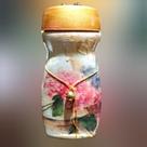 Vidro Decorado Floral em Decopage