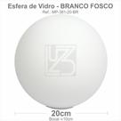 Vidro esfera s/ colarinho 20cm bocal 10cm - branco fosco