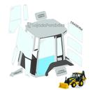Vidro Inferior da Porta Esquerda - John Deere - 310K/310L - Código T214527