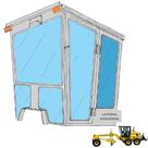 Vidro Lateral Traseiro Esquerdo para Motoniveladora New Holland RG140B e Case 845 (Antiga)
