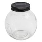 Vidro transparente Piggy Bank Mczxon com tampa preta com fenda 1L