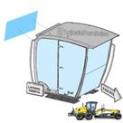 Vidro Vigia Traseiro Temperado para Motoniveladora New Rolland RG140B, RG170B e Case 845B - Código 84305468