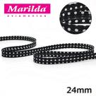 Viés Estampado Fino 24mm 20 metros - Bolinha Preta