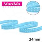 Viés Estampado Fino 24mm 20 metros - Bolinha Turquesa