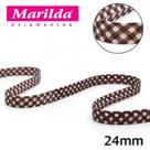 Viés Estampado Fino 24mm 20 metros - Xadrez Marrom
