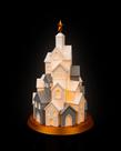 Vila Natalina 3D Iluminada com vela de LED, Decoração de Natal