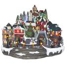 Vila natalina trem resina c/led e som 38x42x37cm