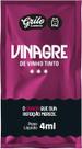 Vinagre de vinho tinto grilo sachê 4ml c/ 200 unidades