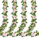 Vinha rosa artificial Sggvecsy para parede de festa em arco de casamento