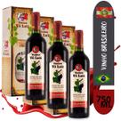 Vinho Tinto Suave De Mesa Bordô Brasileiro Vô Luiz Com Caixa Presente 3x750Ml