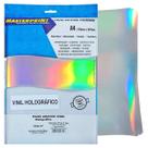 Vinil Adesivo Holográfico Brilhante A4 135g À Prova D'Água Filme Adesivo PVC com 10 Folhas Masterprint