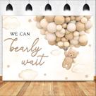 Vinil Backdrop Baby Gender Reveal Party 150x100cm com ursinho de pelúcia