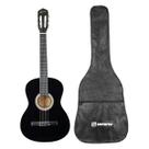 Violão Acústico 6 Cordas De Nylon Clássico Preto Para Iniciantes Com Capa Bag Sonoros