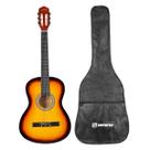 Violão Acústico 6 Cordas De Nylon Clássico Sunburst Para Iniciantes Com Capa Bag Sonoros
