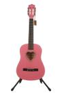Violão Clássico Infantil 1/2 da Austin Kauthon Rosa Pink Coração 941SPK