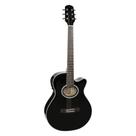 Violão eletroacústico aço mini jumbo cutaway gsf-1d ceq bk pre com afinador e equalizador - GIANNINI