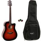 Violão Eletroacústico Crafter HD-250 Aço Brown Burst Brilante Cutaway + Capa