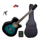 Violão Eletroacústico Giannini Aço GSF-1D CEQ Dark Blue + Capa + Palhetas + Capotraste Violão Eletroacústico Giannini Aço GSF-1D CEQ Dark Blue + Capa + Palhetas + Capotraste