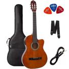 Violão Eletroacústico GIANNINI Flat Aço SF-14 Natural + Capa + Correia + Cabo p10 + Palhetas Violão Eletroacústico GIANNINI Flat Aço SF-14 Natural + Capa + Correia + Cabo p10 + Palhetas