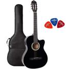 Violão Eletroacústico GIANNINI Flat Aço SF-14 Preto + Capa + Palhetas Violão Eletroacústico GIANNINI Flat Aço SF-14 Preto + Capa + Palhetas