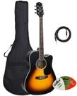 Violão Eletroacústico GIANNINI GDC-1 CEQ Satin Vintage Sunburst + Capa + Palhetas + P10 Violão Eletroacústico GIANNINI GDC-1 CEQ Satin Vintage Sunburst + Capa + Palhetas + P10