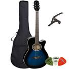 Violão Eletroacustico Giannini GSF-1D CEQ Dark Blue + Capa + Capotraste + Palhetas