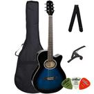 Violão Eletroacustico Giannini GSF-1D CEQ Dark Blue + Capa + Correia + Capo + Palhetas