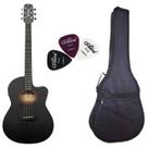 Violão Giannini GSF-1D CEQ Color Top Black (CTBK) + Capa + Palhetas