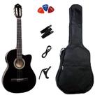 Violão GIANNINI NF-14 Preto + Capa + Correia + P10 + Capotraste + Palhetas