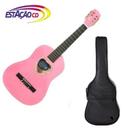 Violão Infantil Acústico 1/2 - Nylon Cor de Rosa + Capa Pret