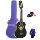 Violão Infantil Giannini NR Nylon Preto Capa Lilas Afinador Palhetas Violão Infantil Giannini NR Nylon Preto Capa Lilas Afinador Palhetas