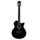 Violão Michael Nylon Elétrico Mini Jumbo VMY340 BK Preto Violao Eletroacústico Equalizador Afinador