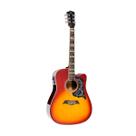 Violão michael vm925dtc vs galaxy vintage sunburst folk cutway