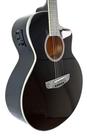Violão Musical Eletroacústico modelo Folk cordas de aço Cutway marca Deviser LX4 BK com Tampo Sólido Capa Bag Captador Equalizador Deviser EQKLT17A