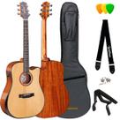 Violão waldman folk sólido abadia dcex-1841 nat c/ bag