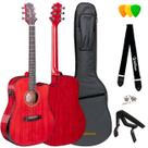 Violão waldman folk sólido abadia dcex-1841 red c/ bag