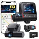 Visão noturna Dash Cam Jzones de 3 canais 4K+1080P GPS HDR