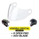 Viseira Cristal Transparente Anti Risco 2mm Para Capacete FW3 X Open AGV Blade Viseira Cristal Transparente Anti Risco 2mm Para Capacete FW3 X Open AGV Blade